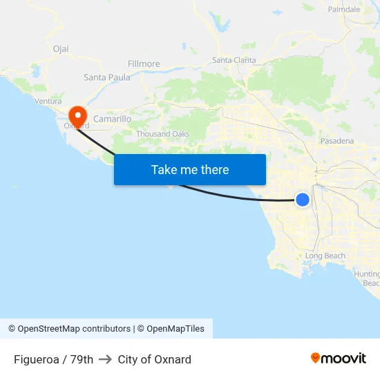 Figueroa / 79th to City of Oxnard map