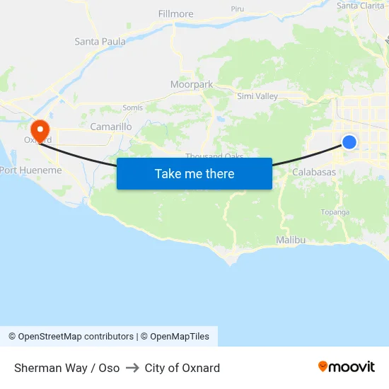 Sherman Way / Oso to City of Oxnard map