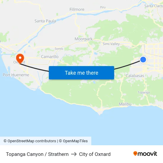 Topanga Canyon / Strathern to City of Oxnard map