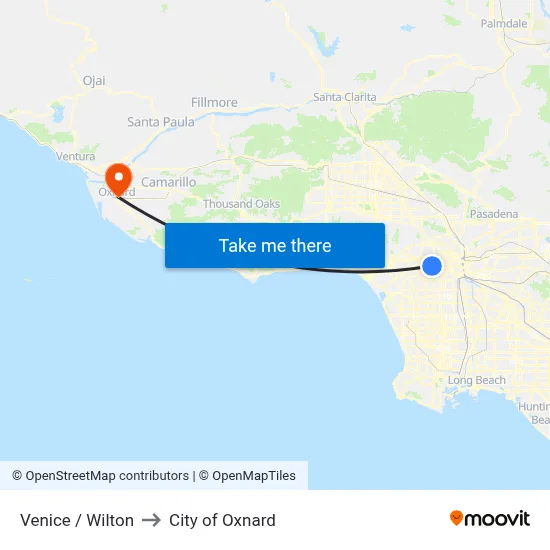 Venice / Wilton to City of Oxnard map