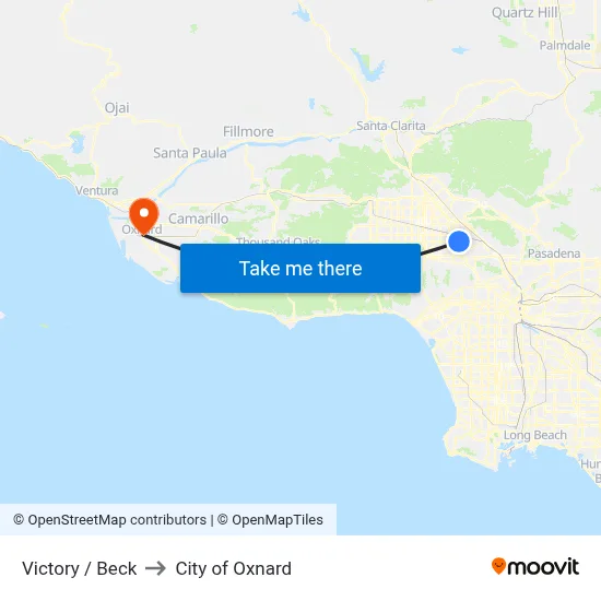 Victory / Beck to City of Oxnard map