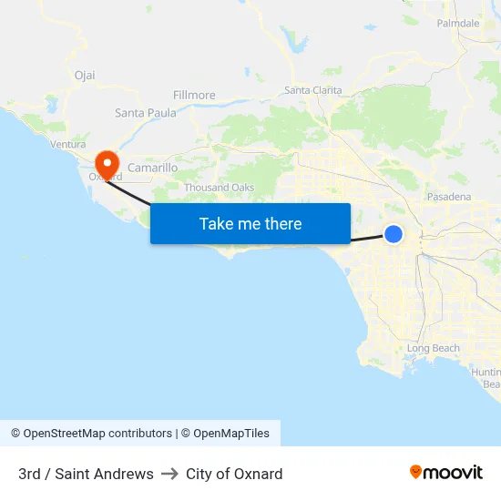 3rd / Saint Andrews to City of Oxnard map