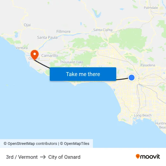 3rd / Vermont to City of Oxnard map