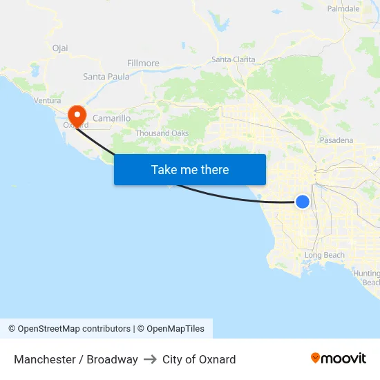 Manchester / Broadway to City of Oxnard map