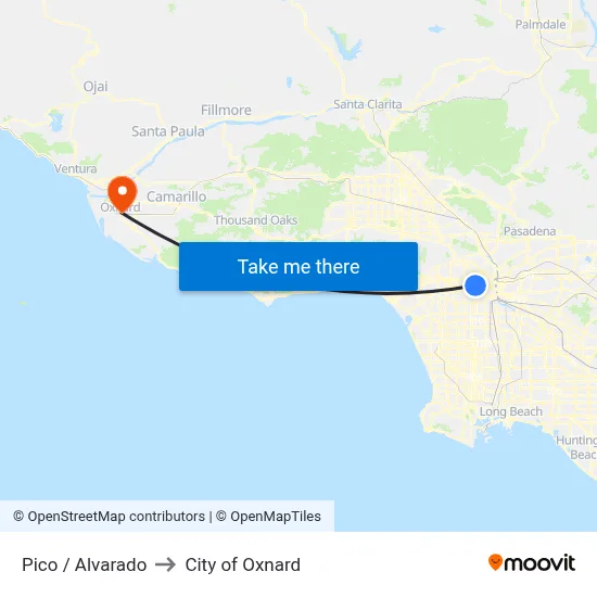 Pico / Alvarado to City of Oxnard map