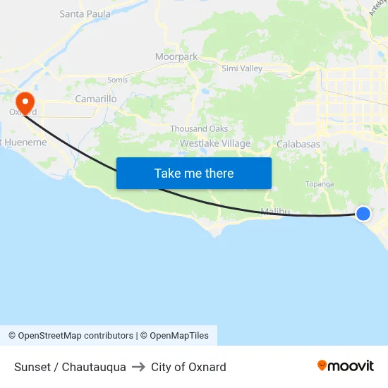Sunset / Chautauqua to City of Oxnard map