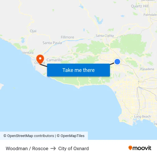 Woodman / Roscoe to City of Oxnard map