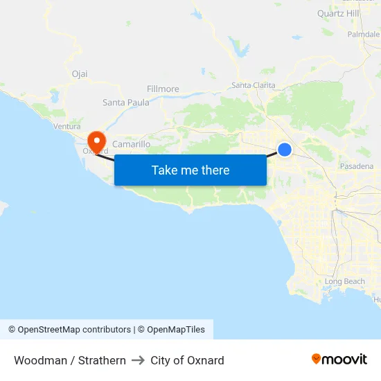 Woodman / Strathern to City of Oxnard map