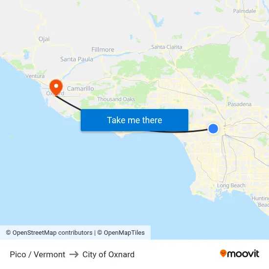 Pico / Vermont to City of Oxnard map