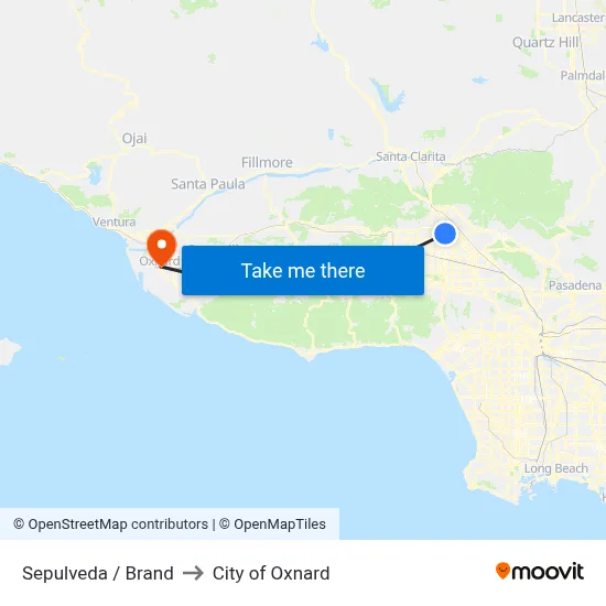 Sepulveda / Brand to City of Oxnard map
