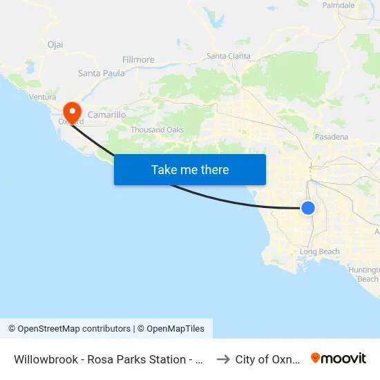 Willowbrook - Rosa Parks Station - West to City of Oxnard map