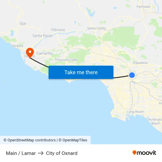 Main / Lamar to City of Oxnard map