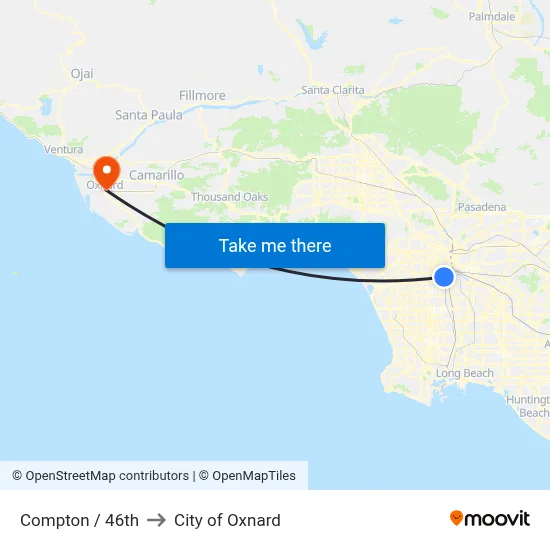 Compton / 46th to City of Oxnard map