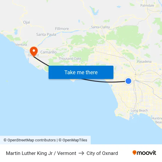 Martin Luther King Jr / Vermont to City of Oxnard map