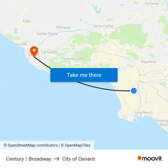 Century / Broadway to City of Oxnard map