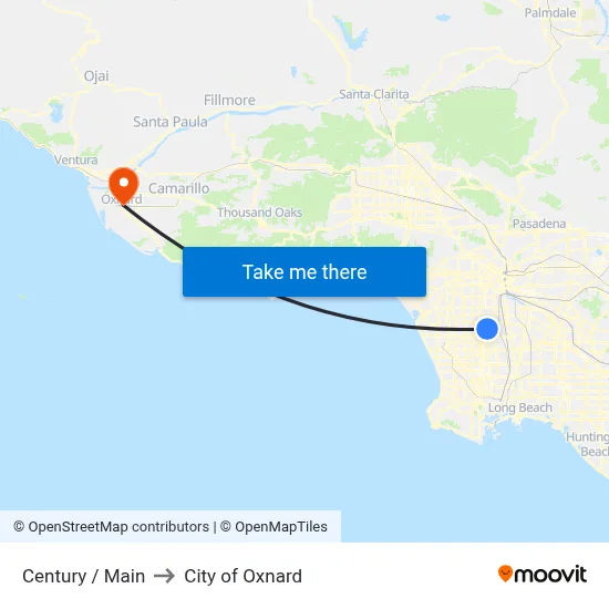 Century / Main to City of Oxnard map