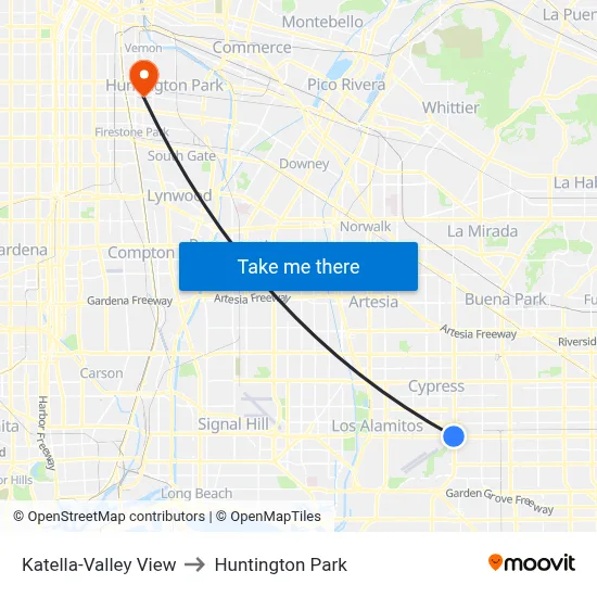 Katella-Valley View to Huntington Park map