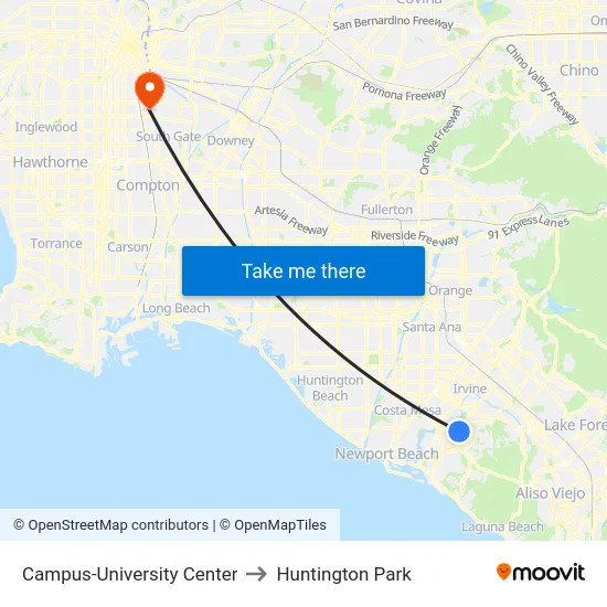 Campus-University Center to Huntington Park map