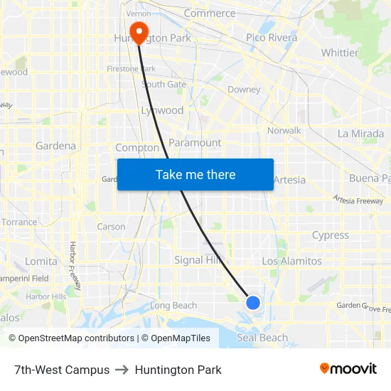 7th-West Campus to Huntington Park map