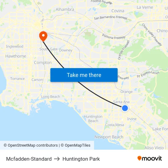 Mcfadden-Standard to Huntington Park map