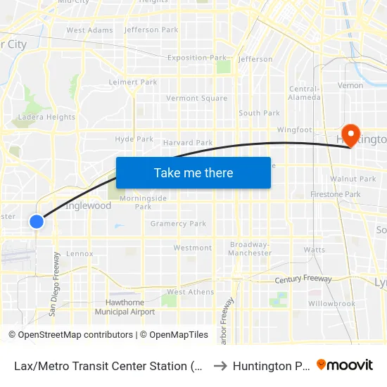 Lax/Metro Transit Center Station (Bay 6) to Huntington Park map