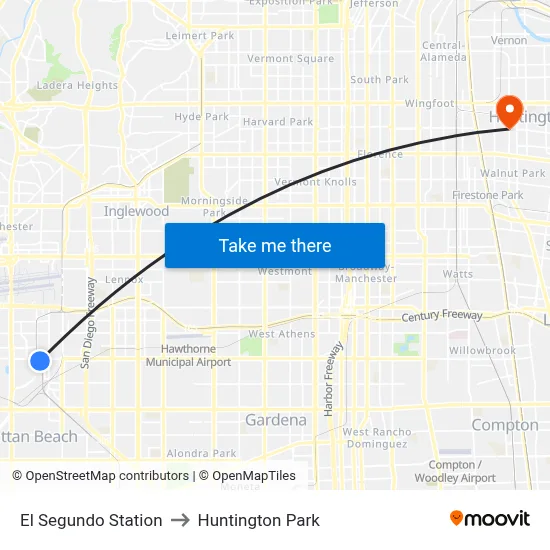 El Segundo Station to Huntington Park map