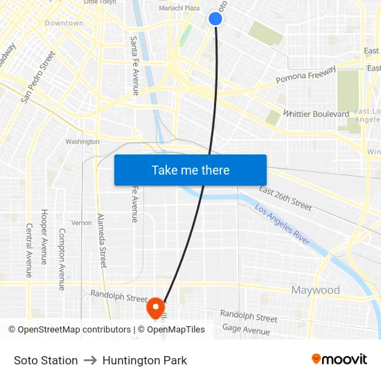 Soto Station to Huntington Park map