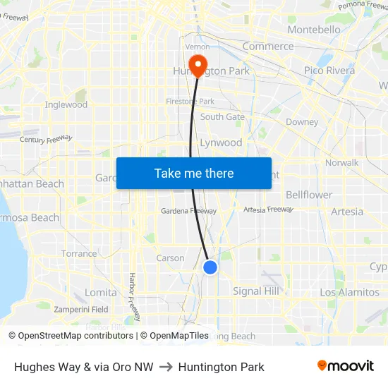 Hughes Way & via Oro NW to Huntington Park map