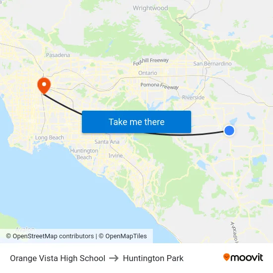 Orange Vista High School to Huntington Park map