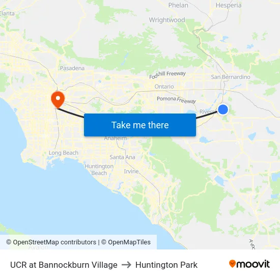 UCR at Bannockburn Village to Huntington Park map