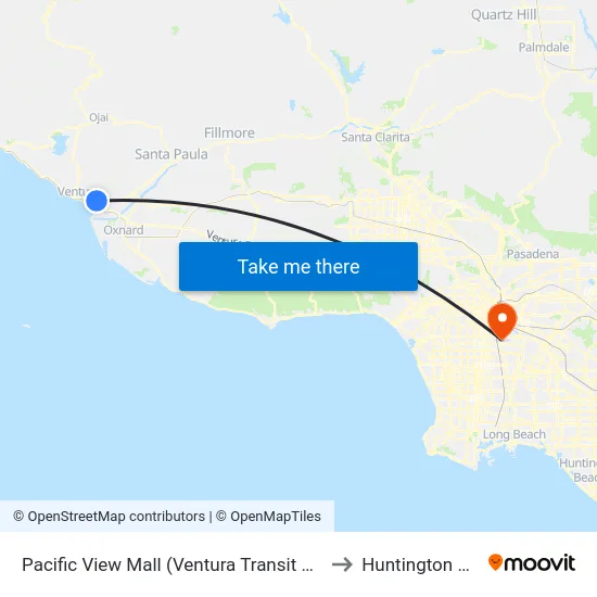 Pacific View Mall (Ventura Transit Center) to Huntington Park map
