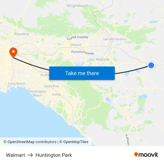 Walmart to Huntington Park map