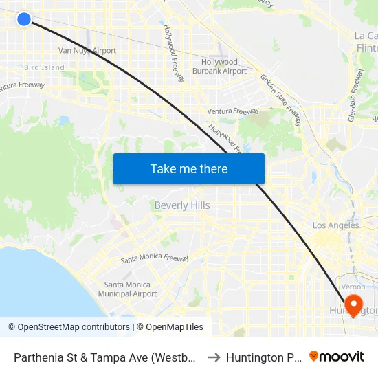 Parthenia St & Tampa Ave (Westbound) to Huntington Park map