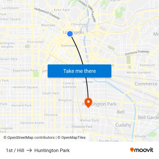 1st / Hill to Huntington Park map