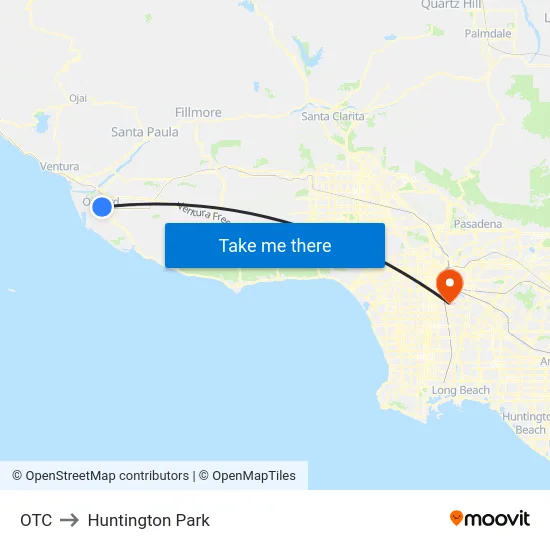 OTC to Huntington Park map