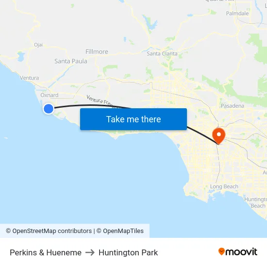 Perkins & Hueneme to Huntington Park map