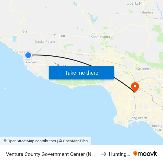 Ventura County Government Center (NW Victoria Ave/Telephone Rd) to Huntington Park map