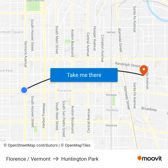 Florence / Vermont to Huntington Park map