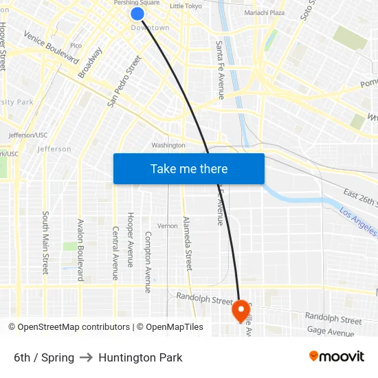 6th / Spring to Huntington Park map