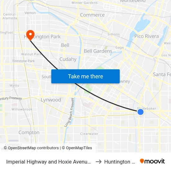 Imperial Highway and Hoxie Avenue- S/E C to Huntington Park map