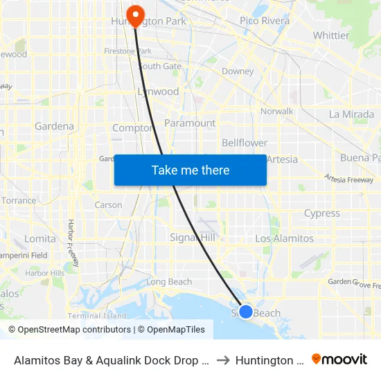 Alamitos Bay & Aqualink Dock Drop - Off Only to Huntington Park map