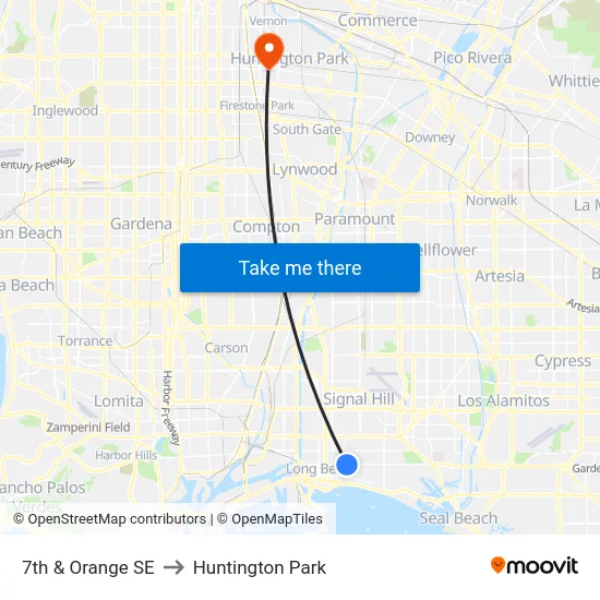 7th & Orange SE to Huntington Park map