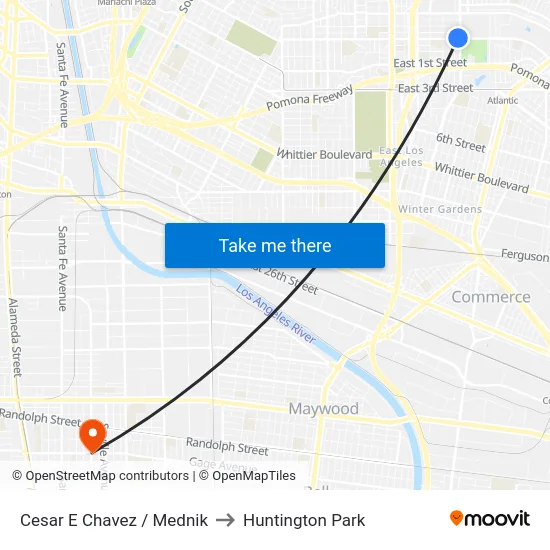 Cesar E Chavez / Mednik to Huntington Park map
