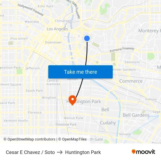 Cesar E Chavez / Soto to Huntington Park map