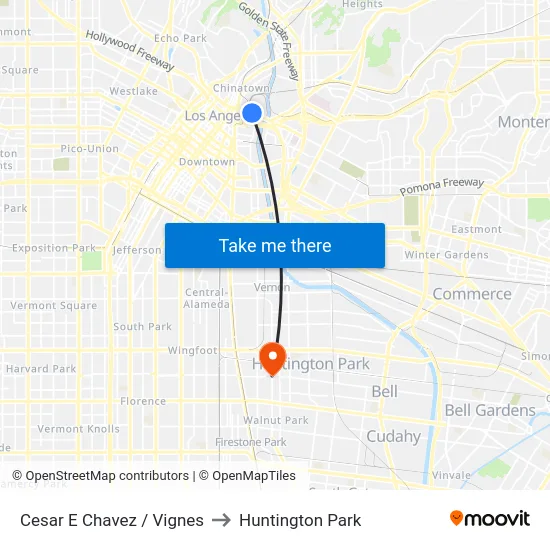 Cesar E Chavez / Vignes to Huntington Park map