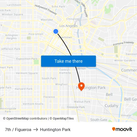 7th / Figueroa to Huntington Park map
