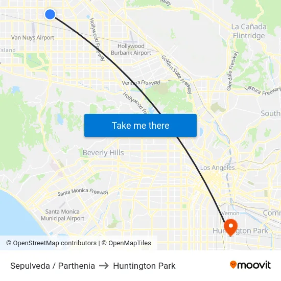 Sepulveda / Parthenia to Huntington Park map