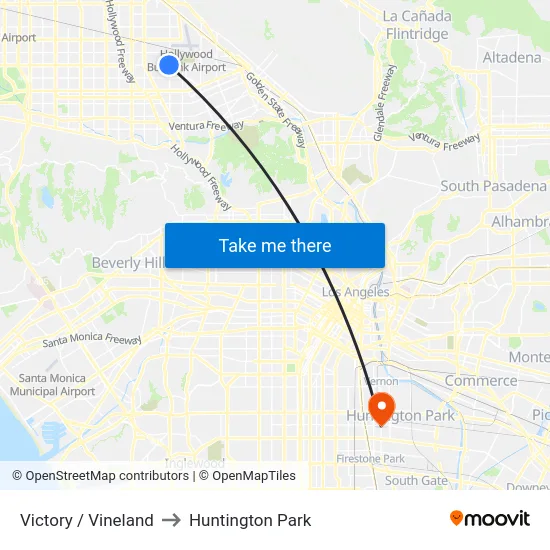 Victory / Vineland to Huntington Park map