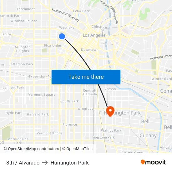 8th / Alvarado to Huntington Park map