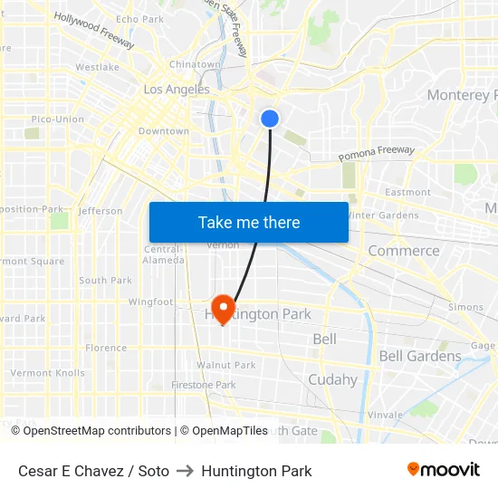 Cesar E Chavez / Soto to Huntington Park map